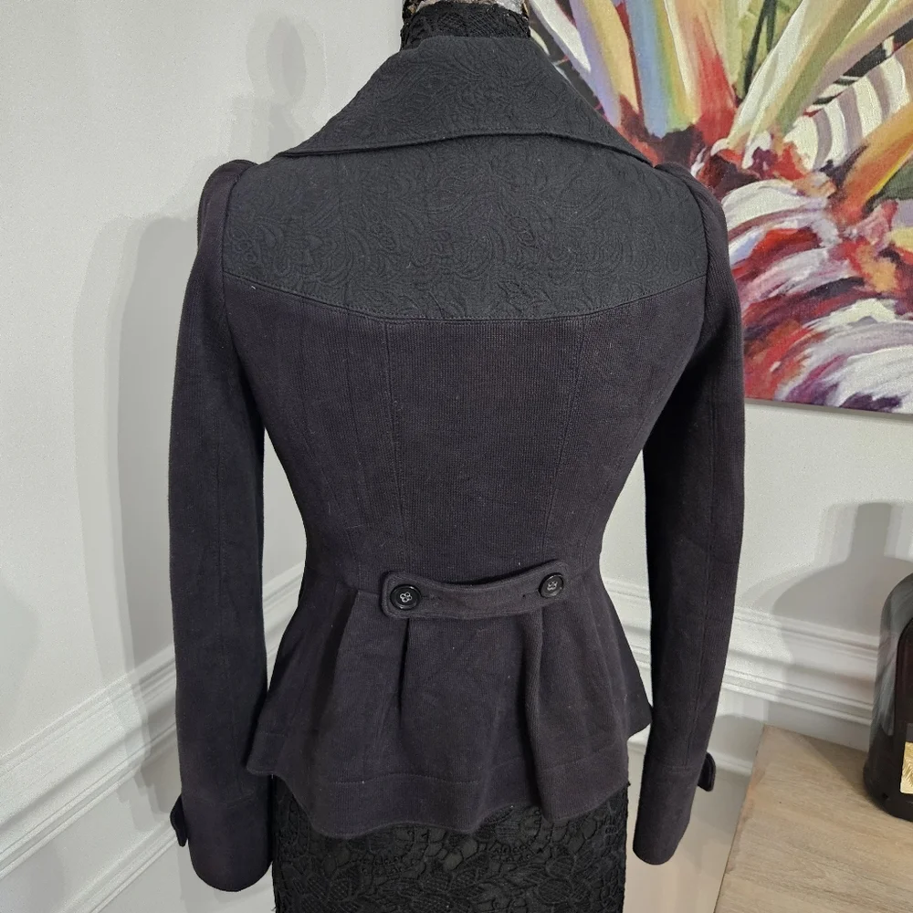 Vintage Free People Womens Size 4 Button Front Long Sleeve Black Jacket U Y2K - Picture 4 of 14